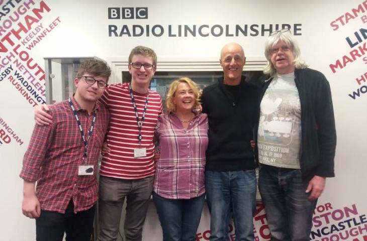 Photo of Kip and Dave in the studio with the Radio Lincolnshire team