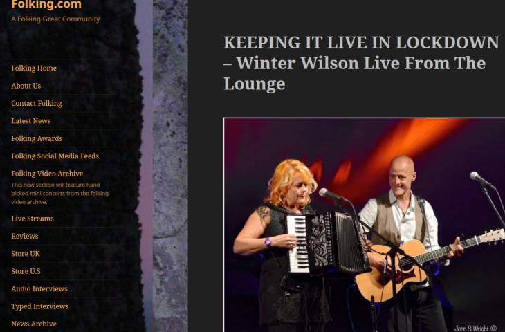 Live from the Lounge reviewed in Folking.com. - Winter Wilson